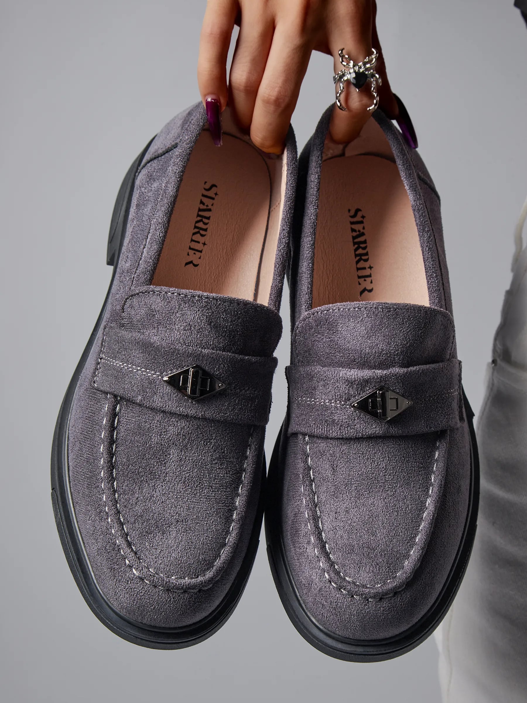 Лоферы замшевые - 3